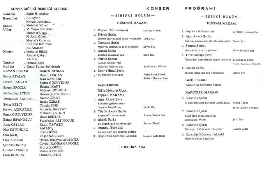 Hüseynî ve Uşşâk Makâmı’nda Koro ve Solo Eserler